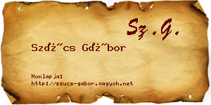 Szűcs Gábor névjegykártya