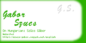 gabor szucs business card