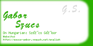 gabor szucs business card